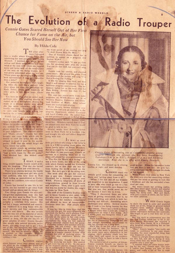 Connie Gates 1935 news article